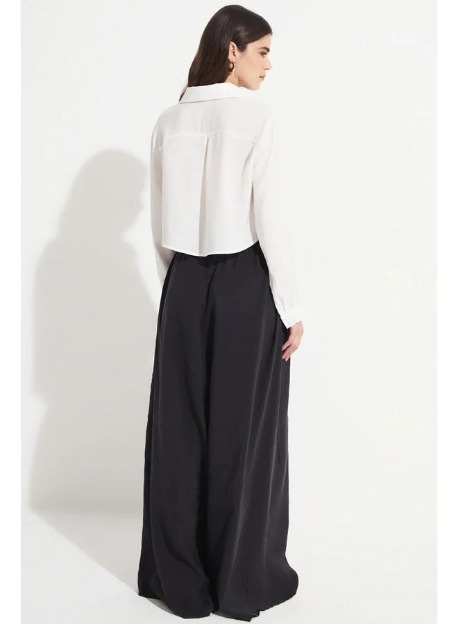 JUNE June Loose Elastic Waist Trouser Black
