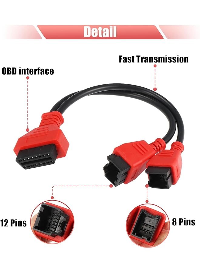 Excefore Cable Adapter For Chrysler 12+8 Programming Diagnostics, Autel Obd2 Adapter Security Bypass Cable, For Autel Ds808 Maxisys Ms905 Ms906 Ms906Bt Ms906S Pro Elite Autel And More - Image 2