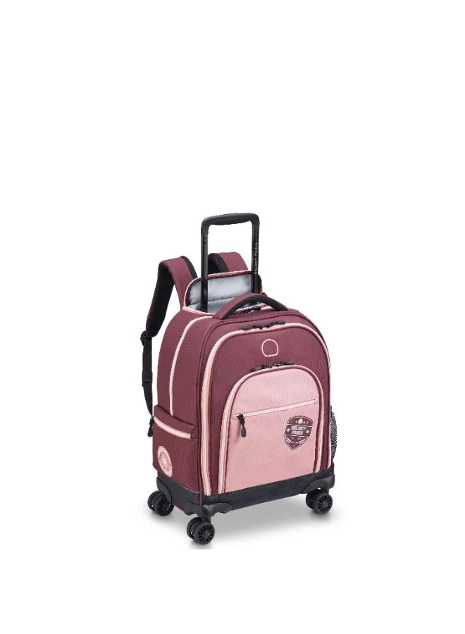 Delsey ACADEMIE 3-Piece Set 4-Wheel Vertical Trolley Backpack Bag Plum