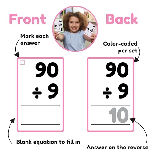 learnworx Multiplication Flash Cards, Math Flash Cards, Multiplication Division, Math Facts, Kids Games 2nd 3rd 4th 5th 6th Grade, Times Table | Bulk 352 Flashcards Set Ages 7-11 - Image 5