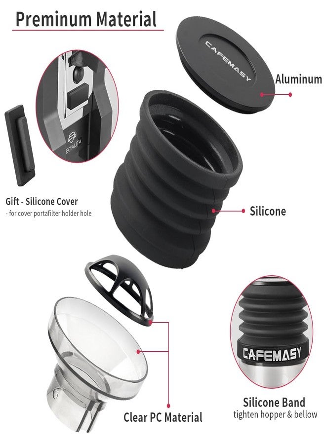 كافيهماسي قادوس جرعة واحدة متوافق مع مطحنة قهوة الإسبريسو يوريكا مينيون، منفاخ سيليكون لنفخ بقايا القهوة المطحونة (محول شفاف). - Image 3