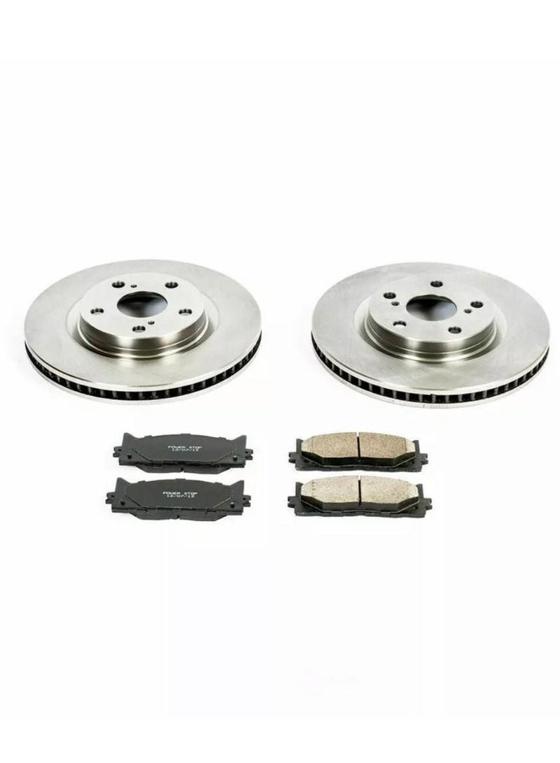 ستوب مجموعة فرامل أمامية من باور ستوب مع دوارات  وسادات فرامل من السيراميك لكزس كامري افلون - Image 2