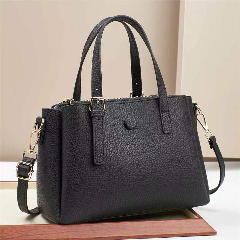 New Style Simple Handbag Women'S Trendy Fashionable All-Match Crossbody Bag Korean Style Litchi Pattern Large Capacity Shoulder Bag - Image 2