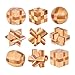 VolksRose 9pcs Wooden Brain Teaser Puzzles IQ Challenge Puzzle Games Logic Smart Mind Puzzle Box Lock Toy Removing Assembling 3D Small Puzzle Gift Set for Adults Teenagers Kids 18inch 45cm - Image 3