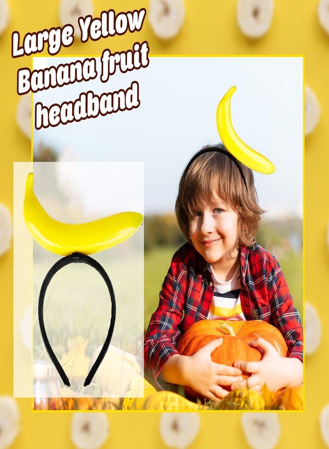 Fahacop 4 Pack Funny Banana Headbands Yellow Banana Fruit Headbands for Parties Halloween Cosplay Gag Gifts Photo Booth Props - Image 3