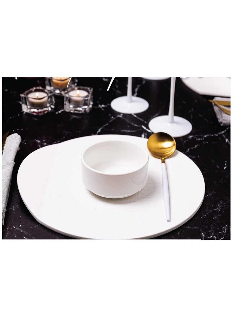 مجموعة أوعية حساء مكونة من 4 أوعية من البورسلين الأبيض - Image 2