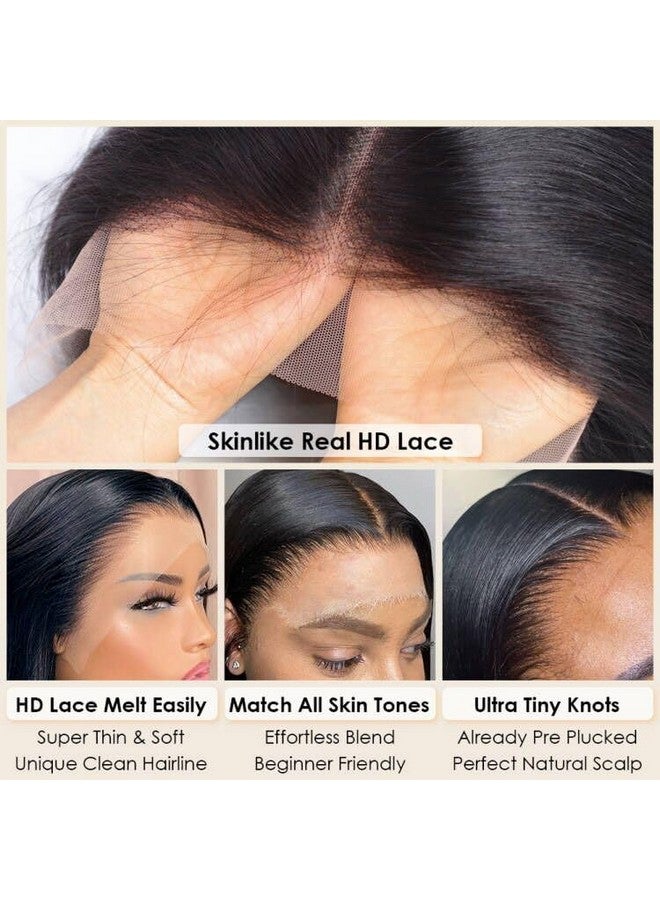 Flady 12 Inch Straight Bob Wig Human Hair 13X4 Hd Frontal Lace Wig 150% Density Short Bob Wigs For Women Glueless Bob Lace Front Wigs Human Hair Pre Plucked Natural Black Color - Image 4