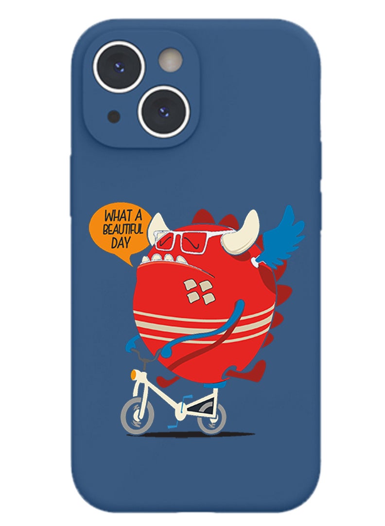 Theodor Protective Slim Fit Case Liquid Silicone Cover with Full Body Protection Anti-Scratch Shockproof Case For iPhone 14 Blue  - whats up copy - Image 1