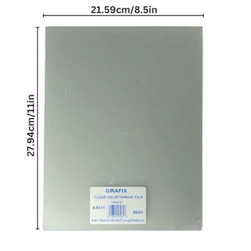 Grafix Shrink Film 8.5 x 11”, Pack of 50 – Ink-Jet Printable Shrink Sheets, Design Your Art, Print, and Shrink It to Create Jewelry, Embellishments, Paper Crafts, Ornaments and More - Image 2