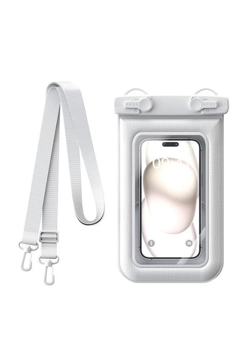 Waterproof phone bag, IPX8 waterproof phone box for swimming, iPhone underwater phone box, with sponge floating to prevent sinking, equipped with double hook lanyard, more firm, suitable for all models（D012-3）
