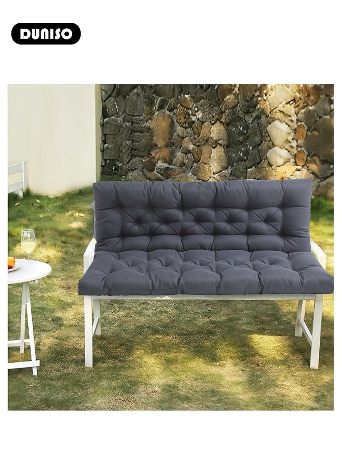 DUNISO وسادة مقعد خارجي، وسائد مقعد أرجوحة حديقة مع مسند ظهر، وسادة مقاومة للماء ومحمية من الشمس، بديل لمقعد الكرسي، وسادة بديلة للأثاث الخارجي 3 مقاعد - Image 5