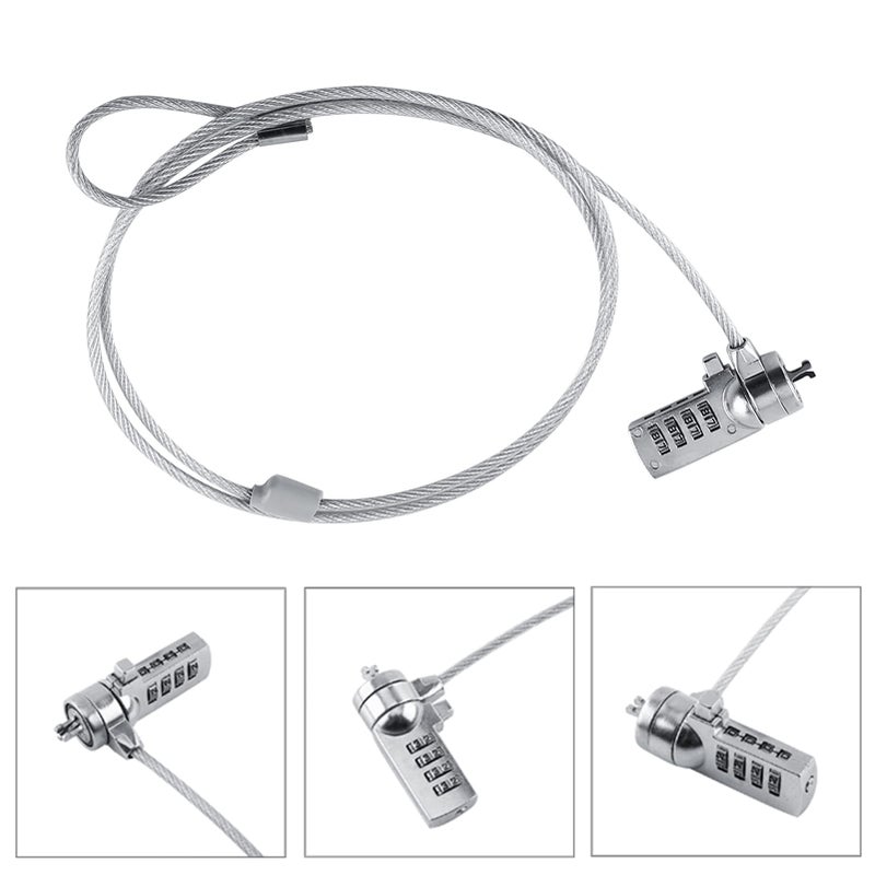4 Digit Password Combination Security Lock Steel Cable for Laptop Theft Deterrent - Image 4