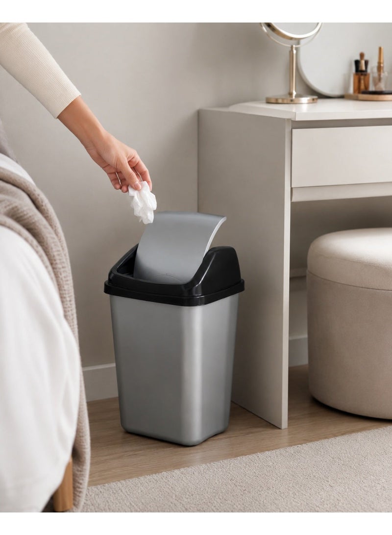 favilla Plastic basket with a touch-operated removable lid for easy daily use. Swing Bin – Code 701 – 20-liter capacity. Durable material, easy to clean. - Image 5