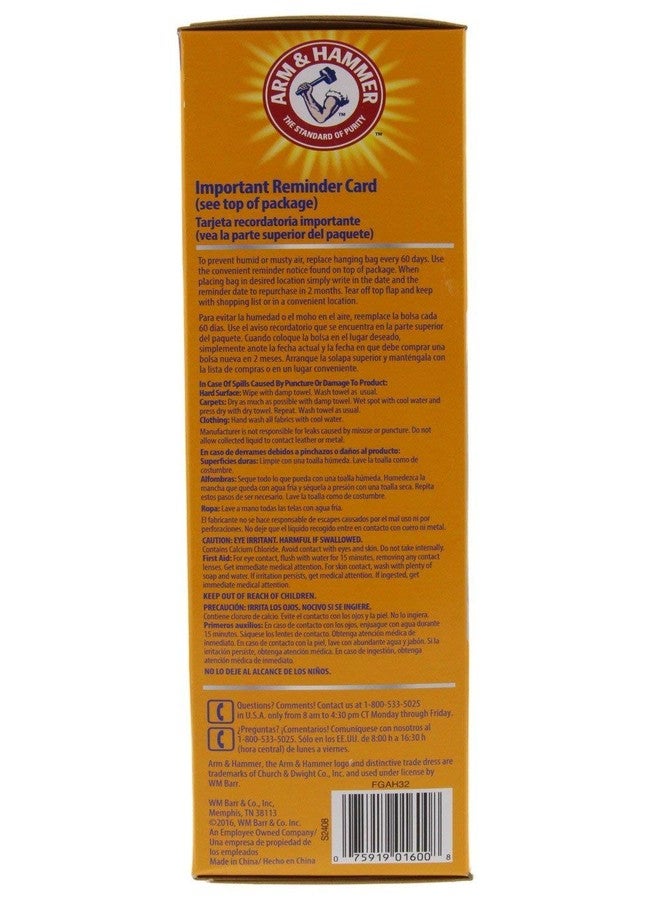 Arm & Hammer أرم & هامر ماص للرطوبة ومزيل للروائح 16 أونصة كيس معلق، 4 عبوات (8 أكياس إجمالية) يقضي على الروائح العفنة وينعش الهواء للخزائن، غرف الغسيل، غرف الطين - Image 4