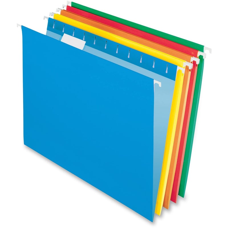 Pendaflex Hanging File Folders Letter Size Assorted Colors 15Cut Adjustable Tabs 25 Per Box 81663