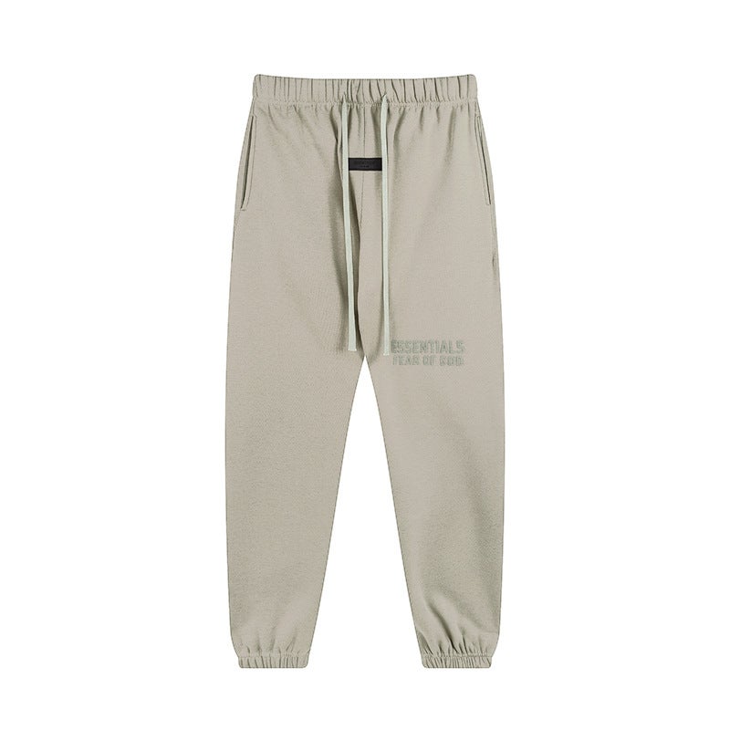 Fog Essentials Season 8 Duplex High Street Loose Casual Flocking Printed Drawstring Coral Leg Pants - Image 3