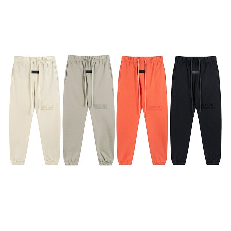 Fog Essentials Season 8 Duplex High Street Loose Casual Flocking Printed Drawstring Coral Leg Pants - Image 2