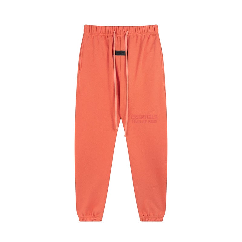 Fog Essentials Season 8 Duplex High Street Loose Casual Flocking Printed Drawstring Coral Leg Pants - Image 4