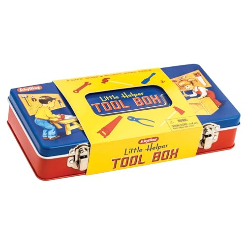 Tobar Schylling Toy Tin Tool Box with Tools - Metal Case Including 6 Tools - Ages 3+ - Image 2