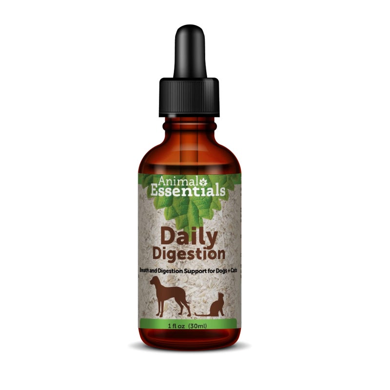 Animal Essentials Daily Digestion for Dogs & Cats - Digestive Support, Fresh Breath, Ginger Root, Fennel Seed Extract, Liquid Supplement - 1 Fl Oz - Image 1