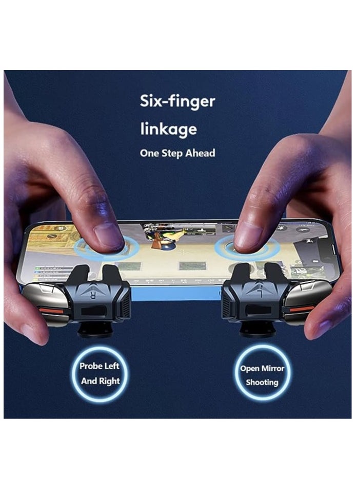 Professional Game Trigger 4 ons For Pubg Mobile Controller Now play with 6 Fingers (L2 R2 L1 R1) Ios Android Most Phones Ipads Metal on Support Cod Pubg Fortnite And Many Other Games