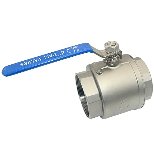 DAN SPEED 4" NPT Female 316 Stainless Steel Full Port Ball Valve Vinyl Handle WOG1000 - Image 2