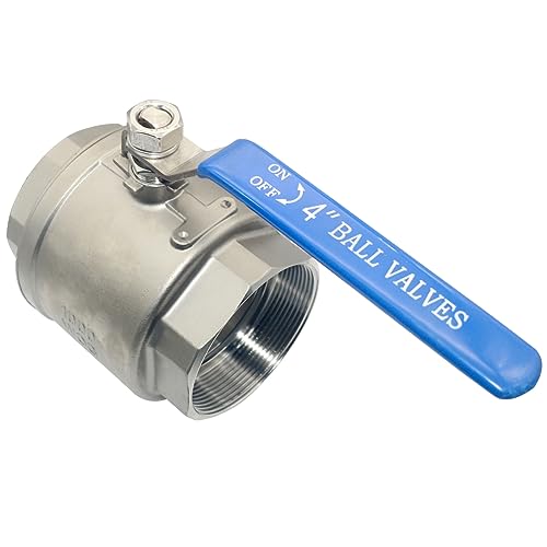 DAN SPEED 4" NPT Female 316 Stainless Steel Full Port Ball Valve Vinyl Handle WOG1000 - Image 1