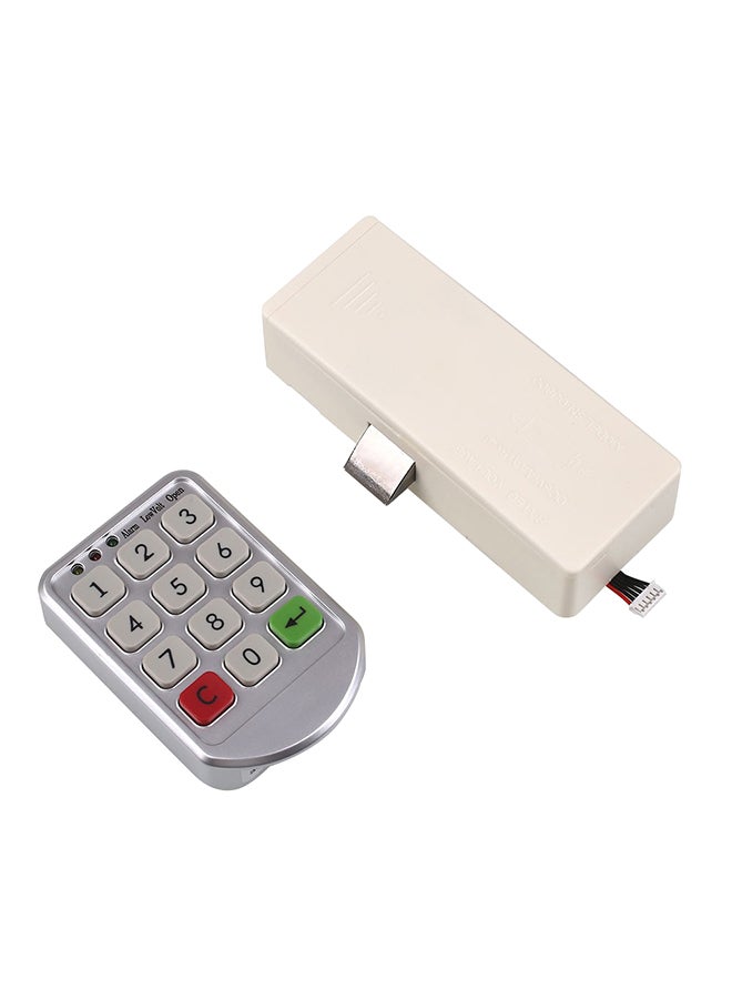أداة رقمية لقفل الأدراج مع لوحة مفاتيح رقمية إلكترونية أبيض 11.8*4.7*3سم - Image 1