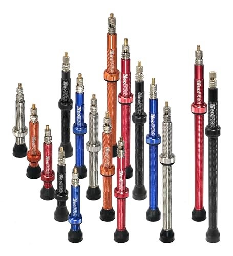 NeoPRO Tubeless Presta Valve Stem Set 40/60/65/80/100 mm with Value Core Remover Tool and Valve Stem Caps (Pair) Fit Most Bicycle Tubeless Rims (Black, 80 mm) - Image 2