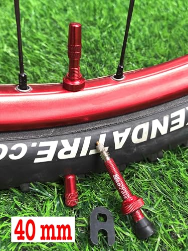 NeoPRO Tubeless Presta Valve Stem Set 40/60/65/80/100 mm with Value Core Remover Tool and Valve Stem Caps (Pair) Fit Most Bicycle Tubeless Rims (Black, 80 mm) - Image 4