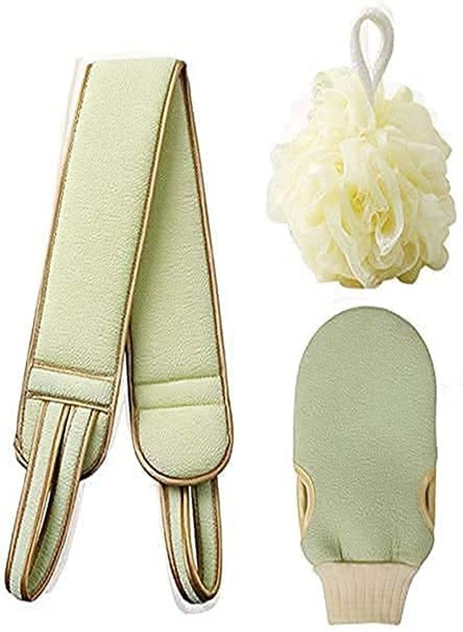 SHOPECOM Exfoliating Back Scrubber for Shower & Exfoliating Bath Glove & Shower Loofah Sponge Set, Long Bath Body Brush for Women Men, Back Scrubber for Deep Clean & Invigorate Skin - Image 1