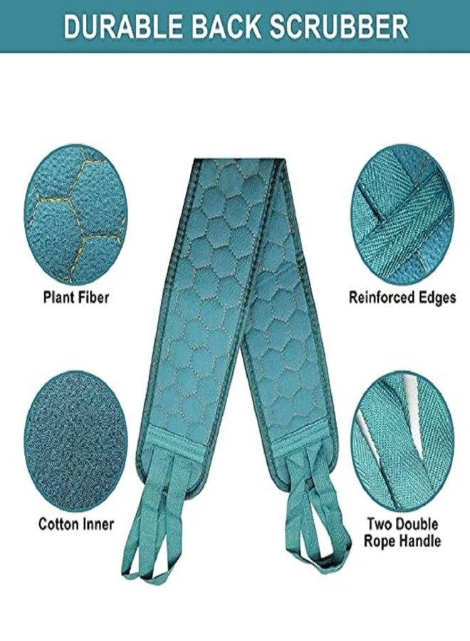 SHOPECOM Exfoliating Back Scrubber for Shower & Exfoliating Bath Glove & Shower Loofah Sponge Set, Long Bath Body Brush for Women Men, Back Scrubber for Deep Clean & Invigorate Skin - Image 3