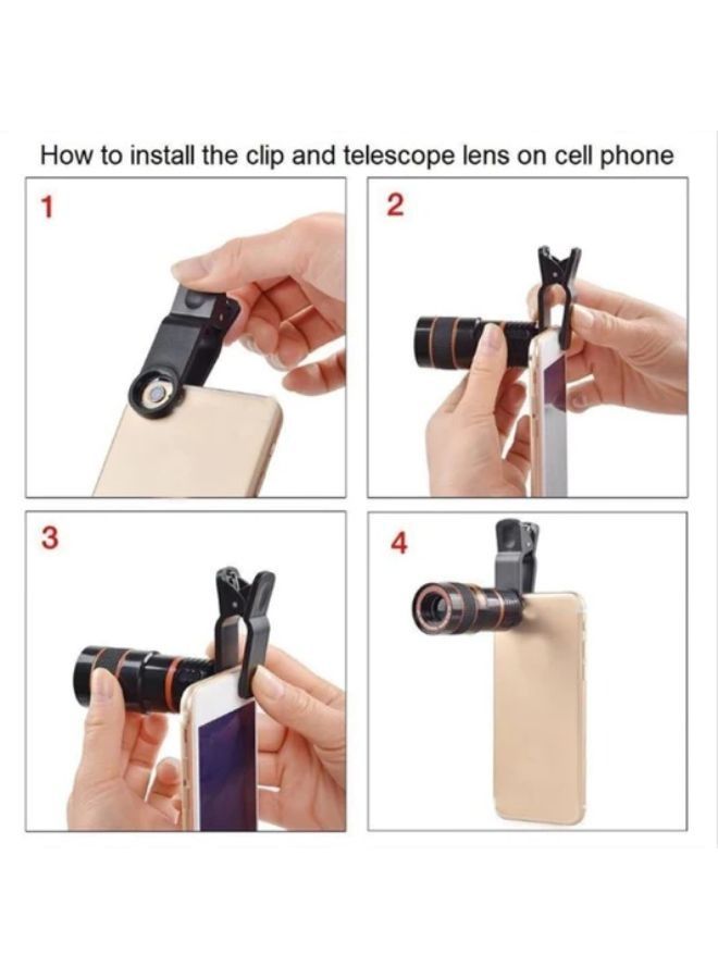 إيزي لايف عدسات كاميرا الهاتف المحمول زووم Telephoto Universal Clip-On Lens Kit for iPhone - Image 3