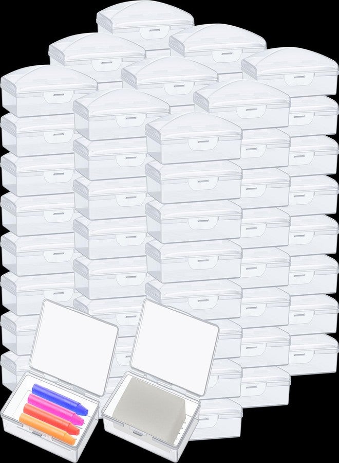 Reallnaive 50 Pcs Travel Soap Container Portable Plastic Soap Boxes Bulk with Lid Homeless Donations Bulk Gym Shower Tour Groups Hotel Outdoor Camping (White) - Image 1
