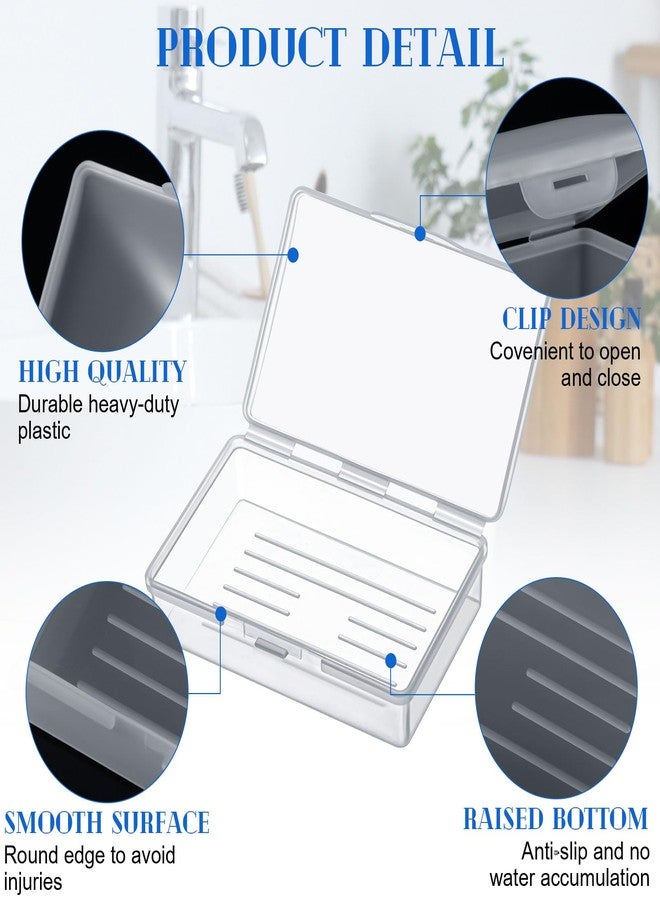 Reallnaive 50 Pcs Travel Soap Container Portable Plastic Soap Boxes Bulk with Lid Homeless Donations Bulk Gym Shower Tour Groups Hotel Outdoor Camping (White) - Image 3