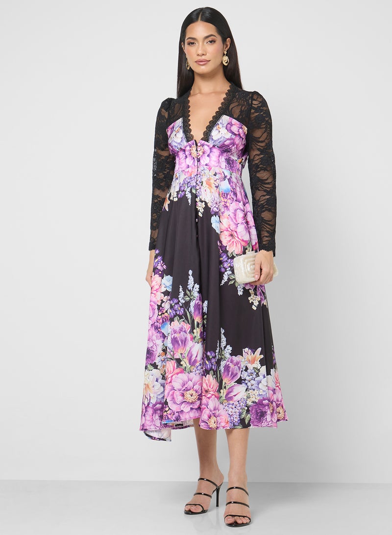 ELLA Floral Print Dress - Image 1