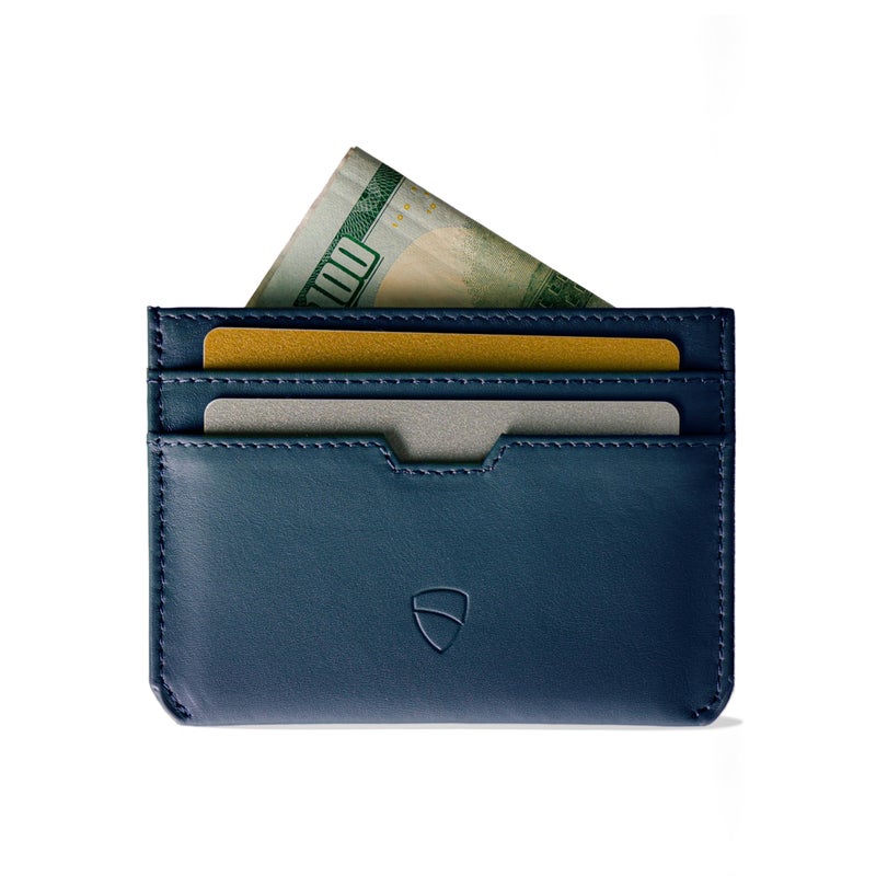 Vaultskin MOORGATE Slim Card Holder – Minimalist Leather Wallet with RFID Blocking, Front Pocket Credit Card Case for Men & Women (Royal Blue) - Image 2