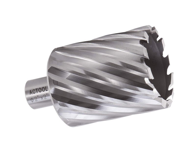 ACTOOL 2" Diameter × 2" Depth of Cut HSS ANNULAR Cutter with 3/4'' Weldon Shank - Image 1