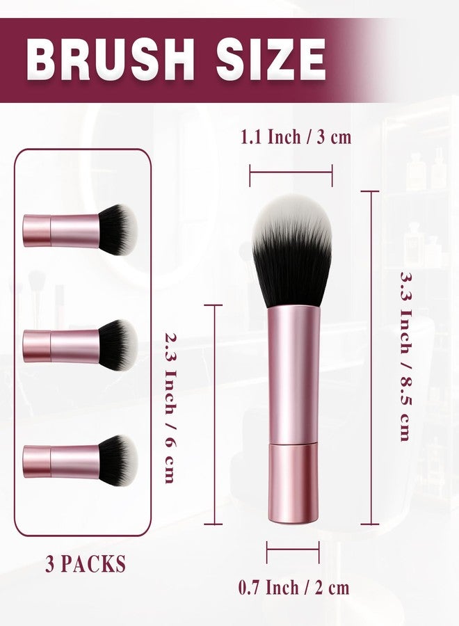 Brvlsoc Mini Multitask Face Brush Set (3 Pack) – Travel Makeup Brushes for Blush, Bronzer & Setting Powder, Vegan, Cruelty-Free Synthetic Bristles - Image 2