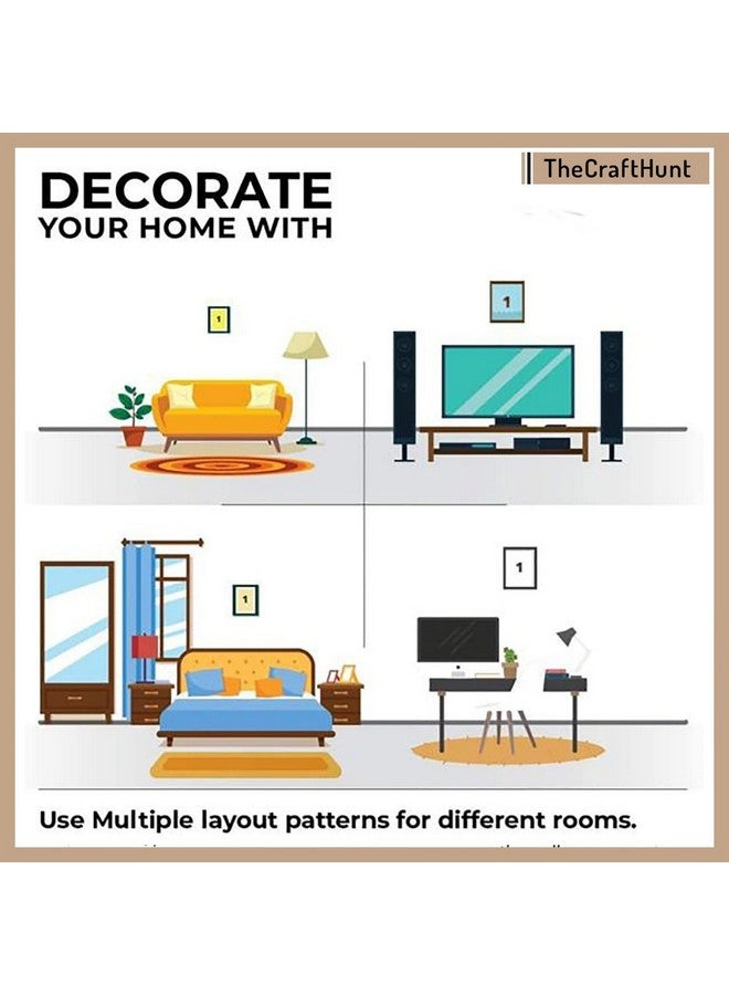 perpetual Buddha 3D Scenery Wall Painting Set of 5 | Painting For Wall Decoration | Large Framed Wall Decor for Living Room, Office (75 x 43 cm) K8Md - Wood - Image 5