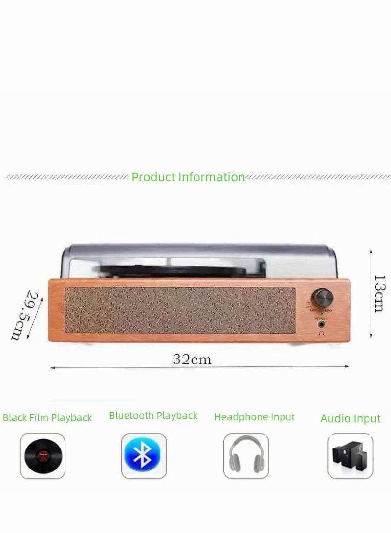 مشغل أسطوانات أسطوانات فينيل عتيق بتقنية البلوتوث 3 سرعات مع مكبرات صوت ستيريو Usb لتسجيل الصوت على أسطوانة الجراموفون الدوارة لتسجيل الفينيل - Image 2