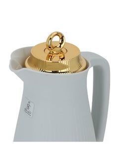 Alsaif Gallery Timeless Manal Thermos Light Gray With Golden Cover 1L  - Image 5