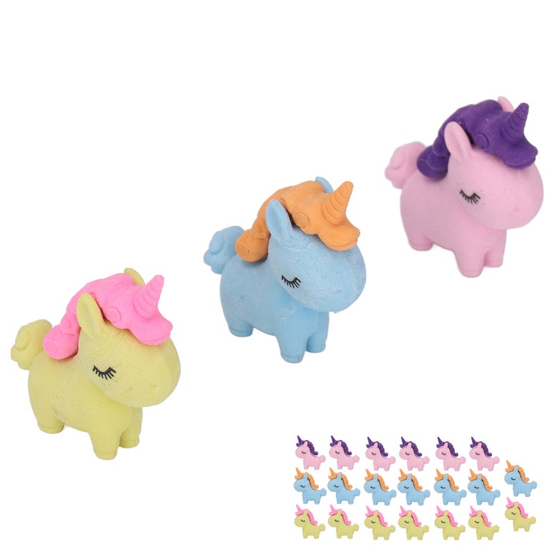 Cartoon Pencil Erasers 20 Pcs Latex-Free PTR Material Cute Animal Design - Colorful Portable Stationery for Kids School Home Party Favors - Image 4