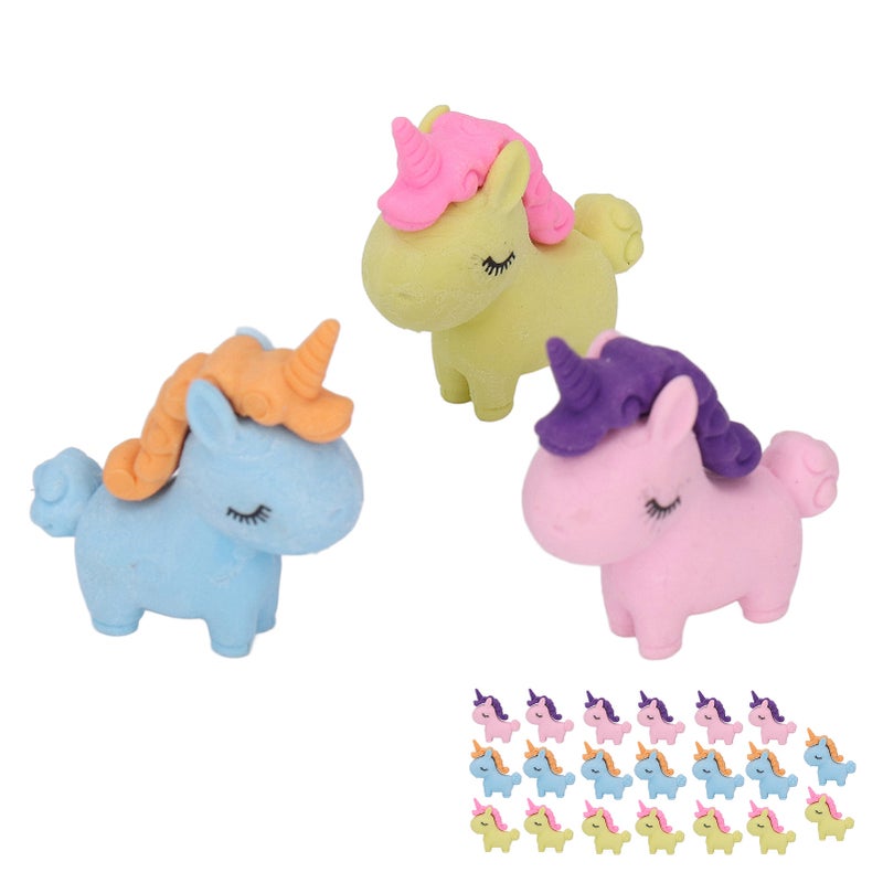 Cartoon Pencil Erasers 20 Pcs Latex-Free PTR Material Cute Animal Design - Colorful Portable Stationery for Kids School Home Party Favors - Image 5