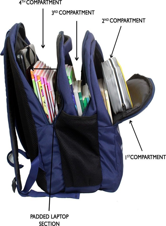WORLD STAR Large Laptop Backpack for Unisex | Blue - Image 4