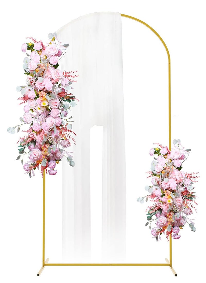 VUCATIN 6.56x3.28FT Metal Gold Wedding Arch Backdrop Stand Balloon Arched Frame for Ceremony Birthday Party Graduation Baby Shower Anniversary Background Decoration  - Image 1