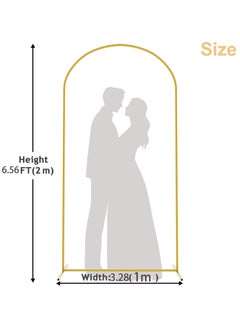 VUCATIN 6.56x3.28FT Metal Gold Wedding Arch Backdrop Stand Balloon Arched Frame for Ceremony Birthday Party Graduation Baby Shower Anniversary Background Decoration  - Image 2
