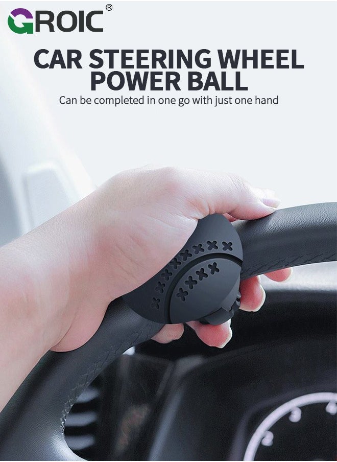 GROIC Car Steering Wheel Knob Spinners, Universal Vehicle Steering Wheel Ball Knob Vehicle, Steering Wheel Spinners Ball Suicide Knob for Car, Trucks, Tractors, Boat  - Image 2
