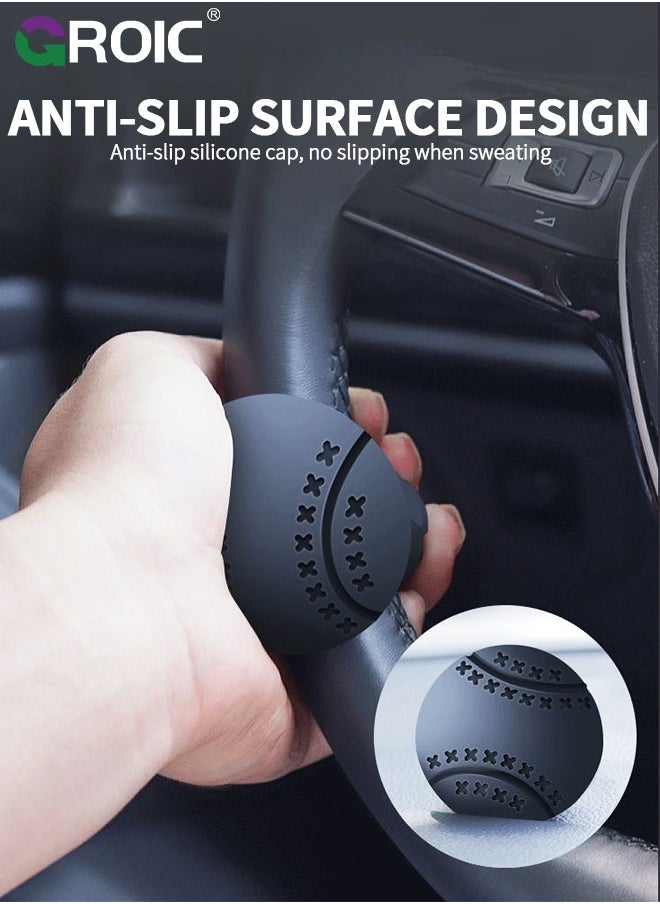 GROIC Car Steering Wheel Knob Spinners, Universal Vehicle Steering Wheel Ball Knob Vehicle, Steering Wheel Spinners Ball Suicide Knob for Car, Trucks, Tractors, Boat  - Image 5