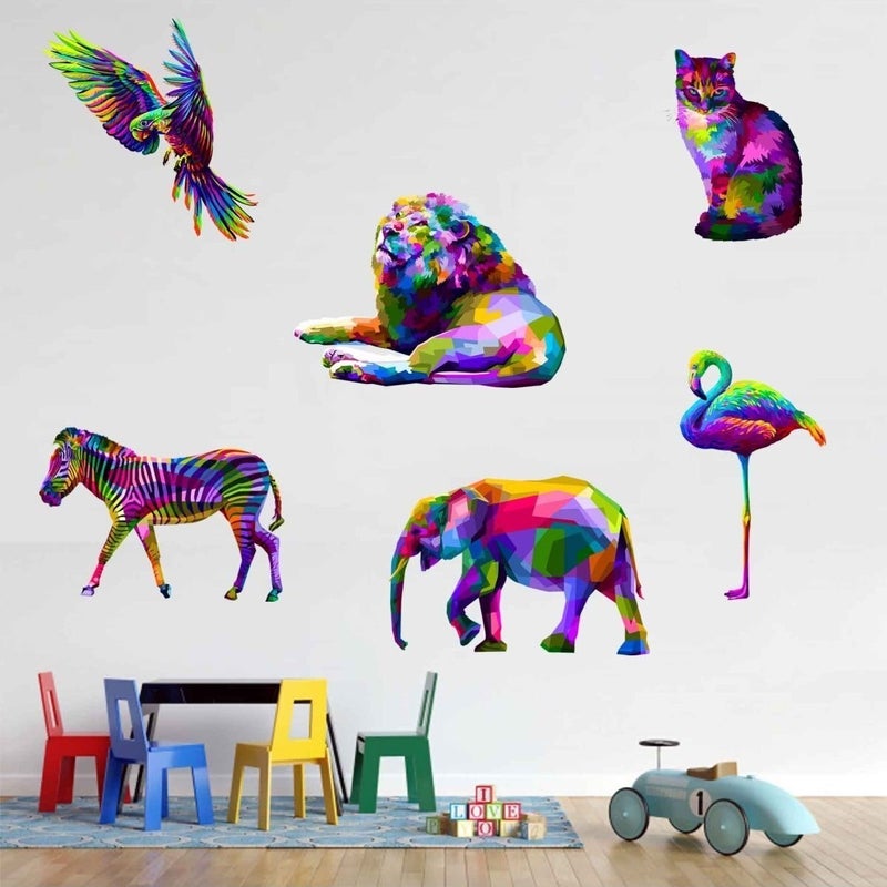 Kt Grup Kt Decoration Special Design Colorful Animals Xl Wall Sticker Set